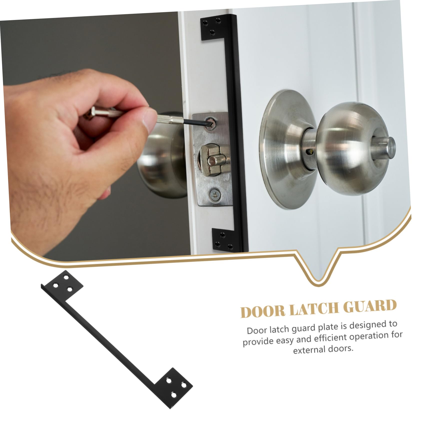 Artibetter 5piezas Protector De Puerta Latch De Inoxidable Cubierta De Seguridad Para Pestillos De Puertas Exteriores Instalación Rápida y Fácil Para Seguridad Adicional