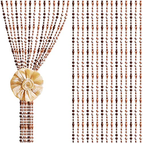 Rideau de perles ambre sur mesure pour séparation de salon