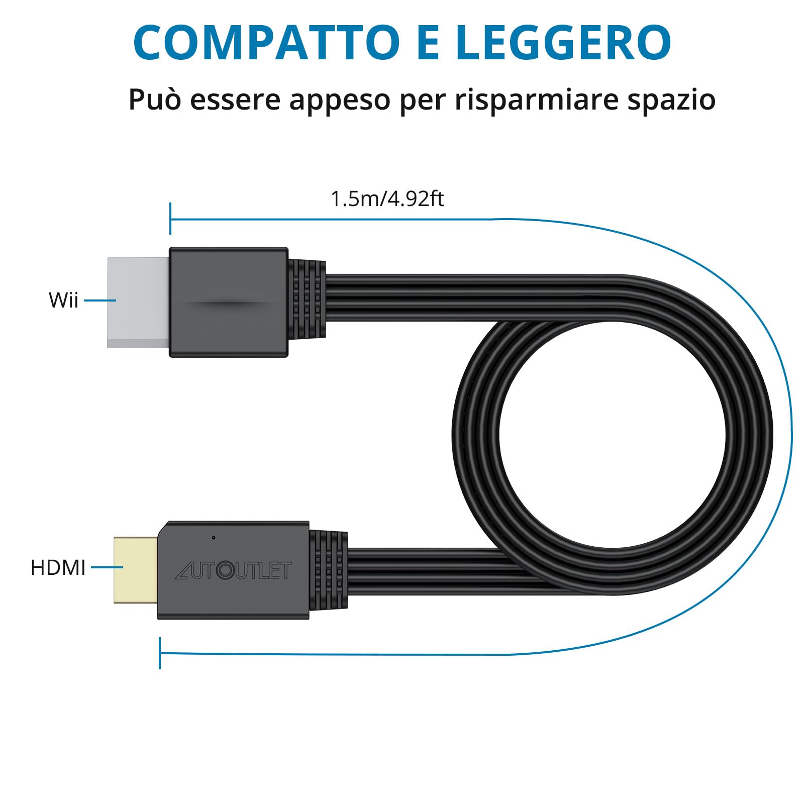 AUTOUTLET Convertitore AV a HDMI E SCART/Wii