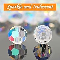 Vista 5 de Cuentas de cristal, 800 cuentas de cristal a granel, cuentas de cristal transparente para la fabricación de joyas, cuentas facetadas de Rondelle