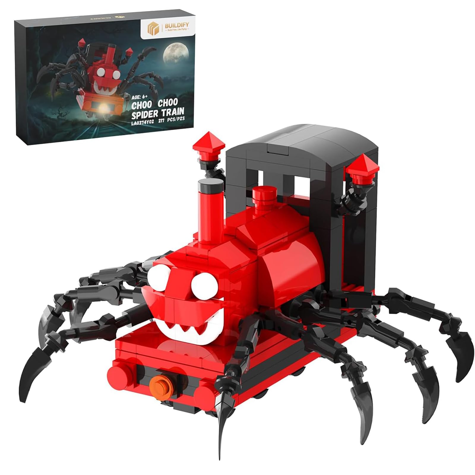 Charles Chooo Chooo Building Toy Set, 217 Pieces Horror Games Spider Train Monster Kits. Suitable as a Christmas, Birthday, for Fans,Adults, Boys and