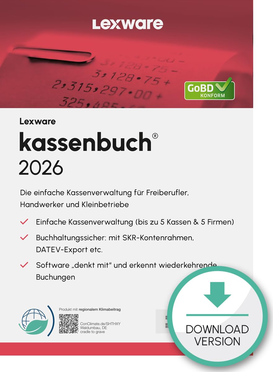 Kassenbuch 2026 Download Jahresversion 365 Tage PC Aktivierungscode per Email