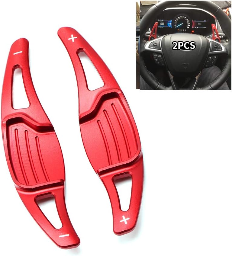 SANRILY for Steering Wheel Paddle Shifter Extension for 2015-up Ford Focus Kuga, 2019 Ecosport, 2020 Escape Accessories, Metal Alloy Shift Paddle Blade Replacement Kit Paddle-Shift Covers Black