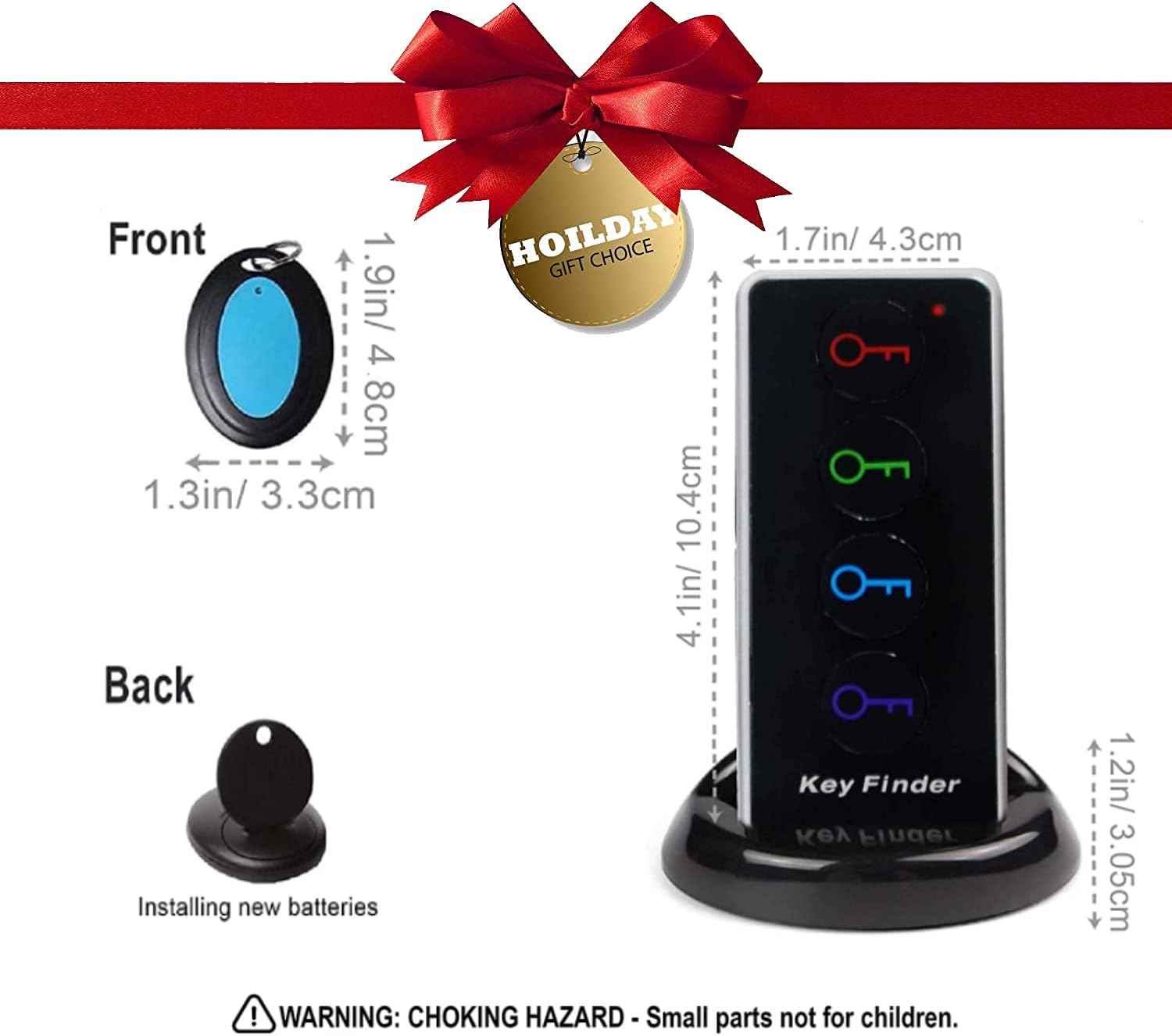 JTD Wireless RF Item Locator/Key Finder with LED flashlight and base support. With 4 Receivers Key Finder-Wireless key RF locator, Remote Control, Pet, Cell, Wireless RF Remote Item, Wallet Locator. (4 Receivers)