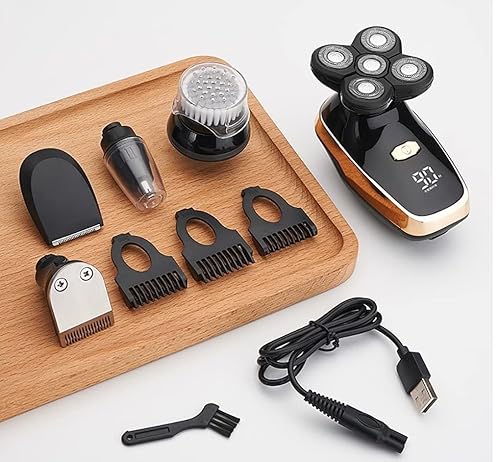 Miniatura 1 de Afeitadoras de cabeza para hombres calvos, pantalla digital 5 en 1, máquina de afeitar eléctrica húmeda y seca, máquina de afeitar calva para
