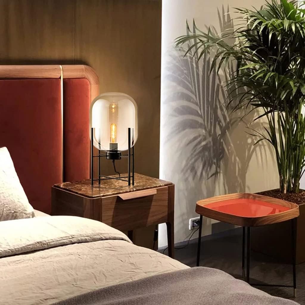 Winter Melon Glass Table Lamps,17.7in Creative Personality Bedroom Bedside Lamp for Bedroom, Living Room, Office, Coffee Table