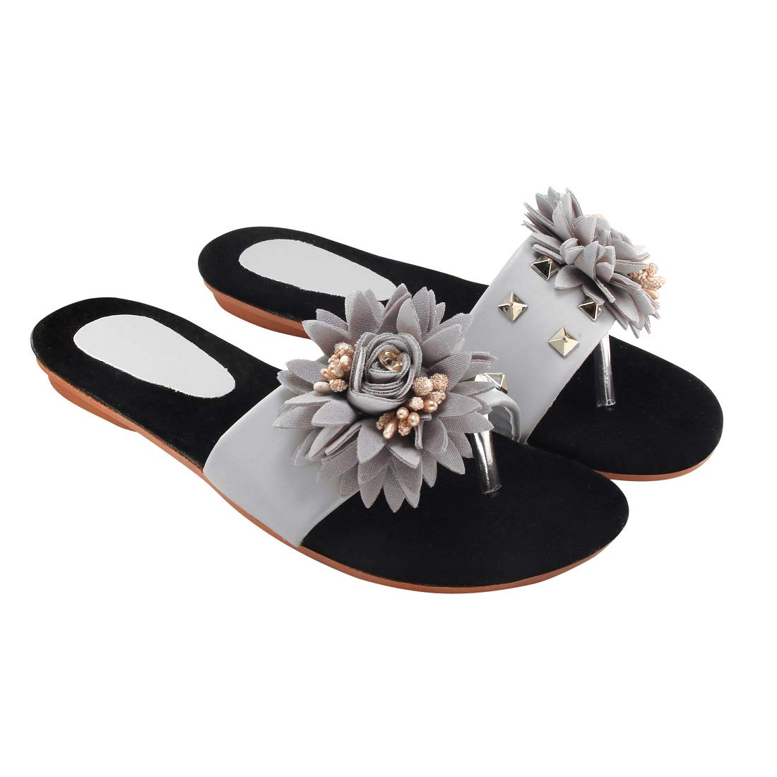 Blinder Womens 304-grey Fancy Flats Grey Sandal (B084MLVN2K) Amazon Price History, Amazon Price Tracker