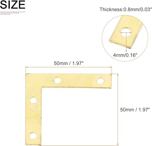 Miniatura 2 de Placas de reparación en forma de L de 1.969 x 1.969 in (largo x ancho), paquete de 10 unidades, buenas para el mantenimiento de muebles de madera,