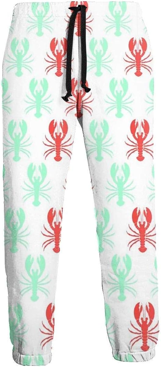 Red Green Lobsters Men's Pants Elastic Sweatpants with Pockets Running