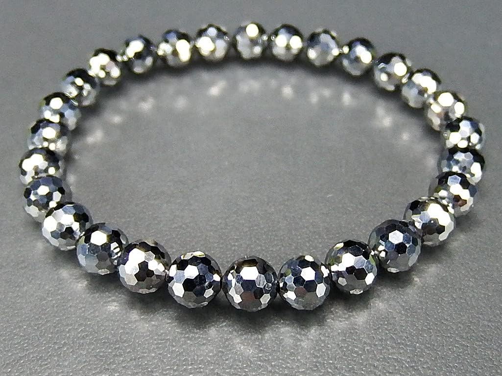 石街 AAA 高純度 テラヘルツ 鉱石 質感カット 6mm ブレスレット 売買  