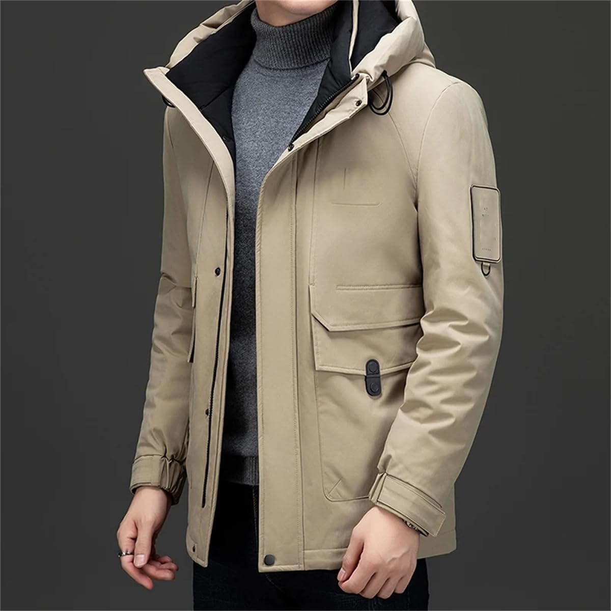 Men's Winter Down Jacket Hooded Overalls Warm Thick Coat