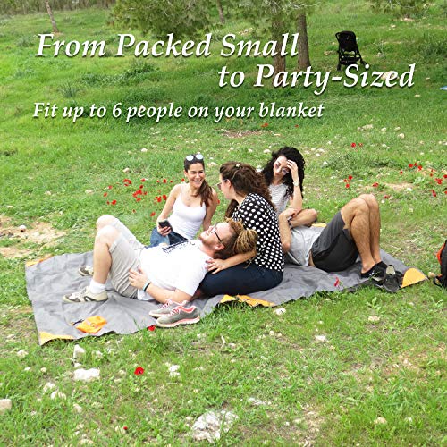 Sand Free Compact Beach Blanket &#8211; Pocket Picnic Sheet for Outdoor Multiple Use | Best Mat for Travel &amp; Festivals, Soft &amp; Quick Drying with 4 Portable Tent Pegs and a Unique Gift Box