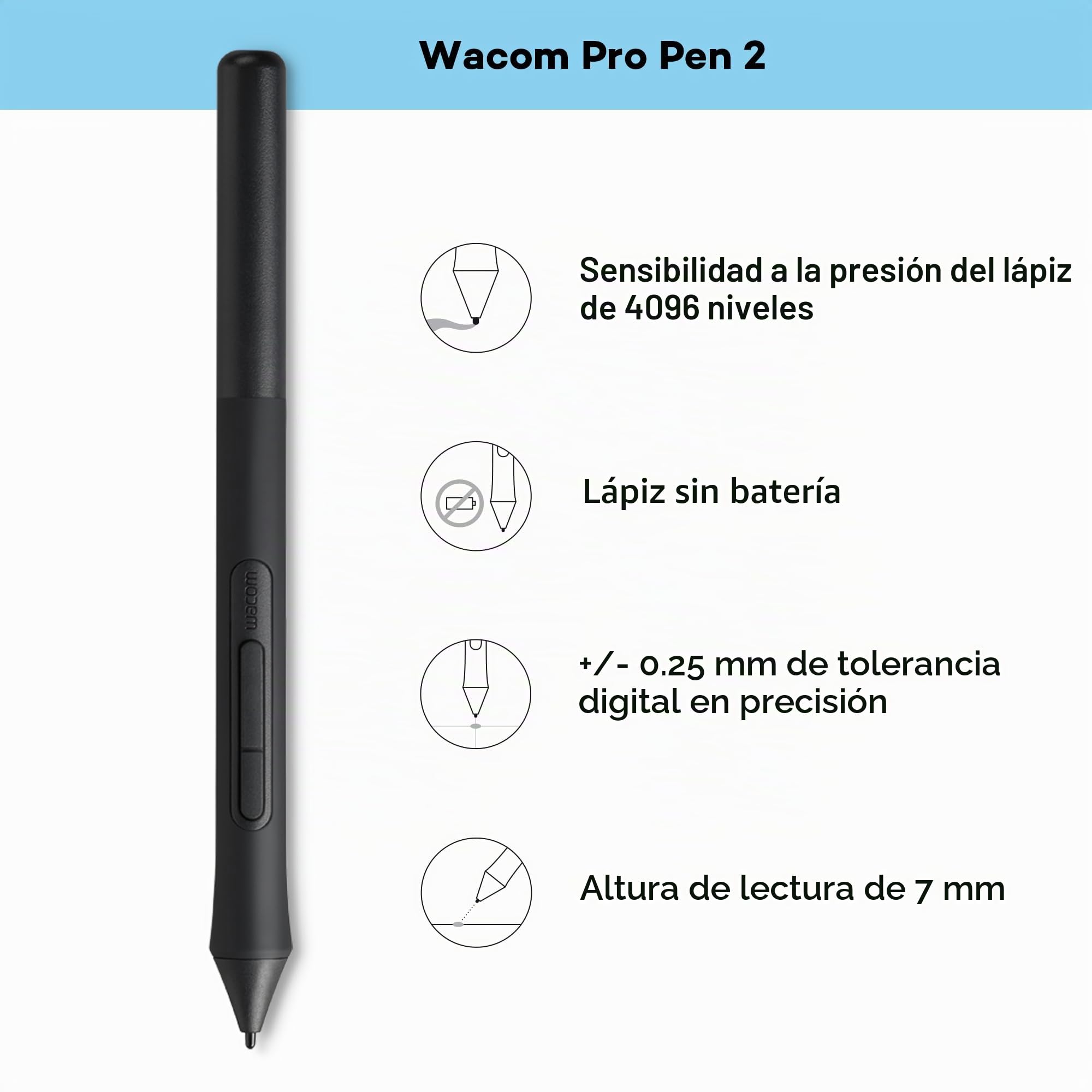 Wacom Intuos S - Bandeja de Dibujo portátil (para Pintar y editar Fotos con lápiz 4K Sensible a la presión y 1 Descarga de Software), Color Negro