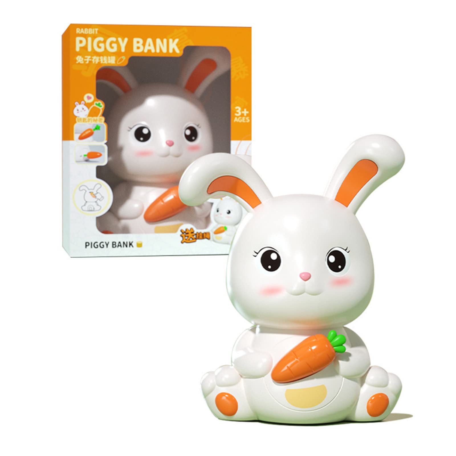 Elnwnnkc Piggy Bank Holding Carrot Money Saving Container for Kid Girl Birthday Wedding Gift Cute Piggy Bank for Adults