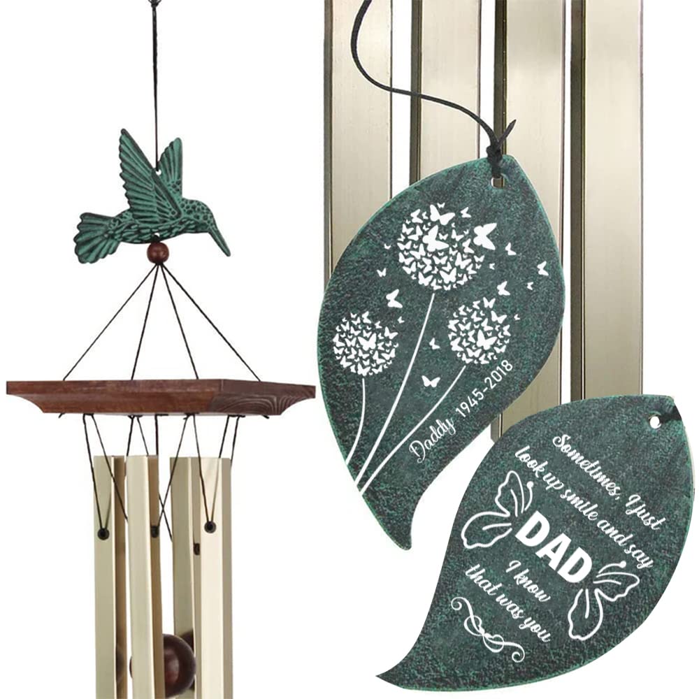 ASTARIN Wind Chimes Personalized Hummingbird Butterfly Dragonfly, Small Memorial Wind Chimes Outdoor, Wind Chimes with 4 Square Tubes for Patio Home Yard Housewarming Hanging Decor,Bird Collection