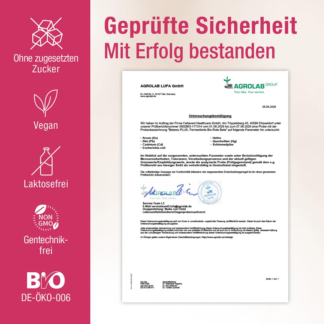 100% Bio Rote Beete Extrakt - hochkonzentriert, 10ml täglich - 5,3 kg Rübe in 500ml - Rote Beete Saft mit 46x weniger Oxalsäure als in frischer Beetroot (500 ml)