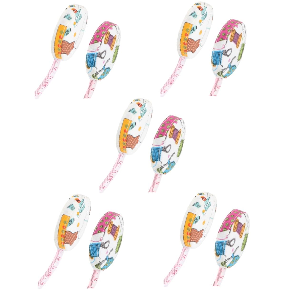SHINEOFI 5 Set Nastro Di Misurazione Avvolto Nastro Di Misurazione Digitale Nastro Di Misurazione In Tessuto Corpo Vita Retrattile Nastro Di Misurazione Rosa Alla Moda Per Il 2 pezzi * 5
