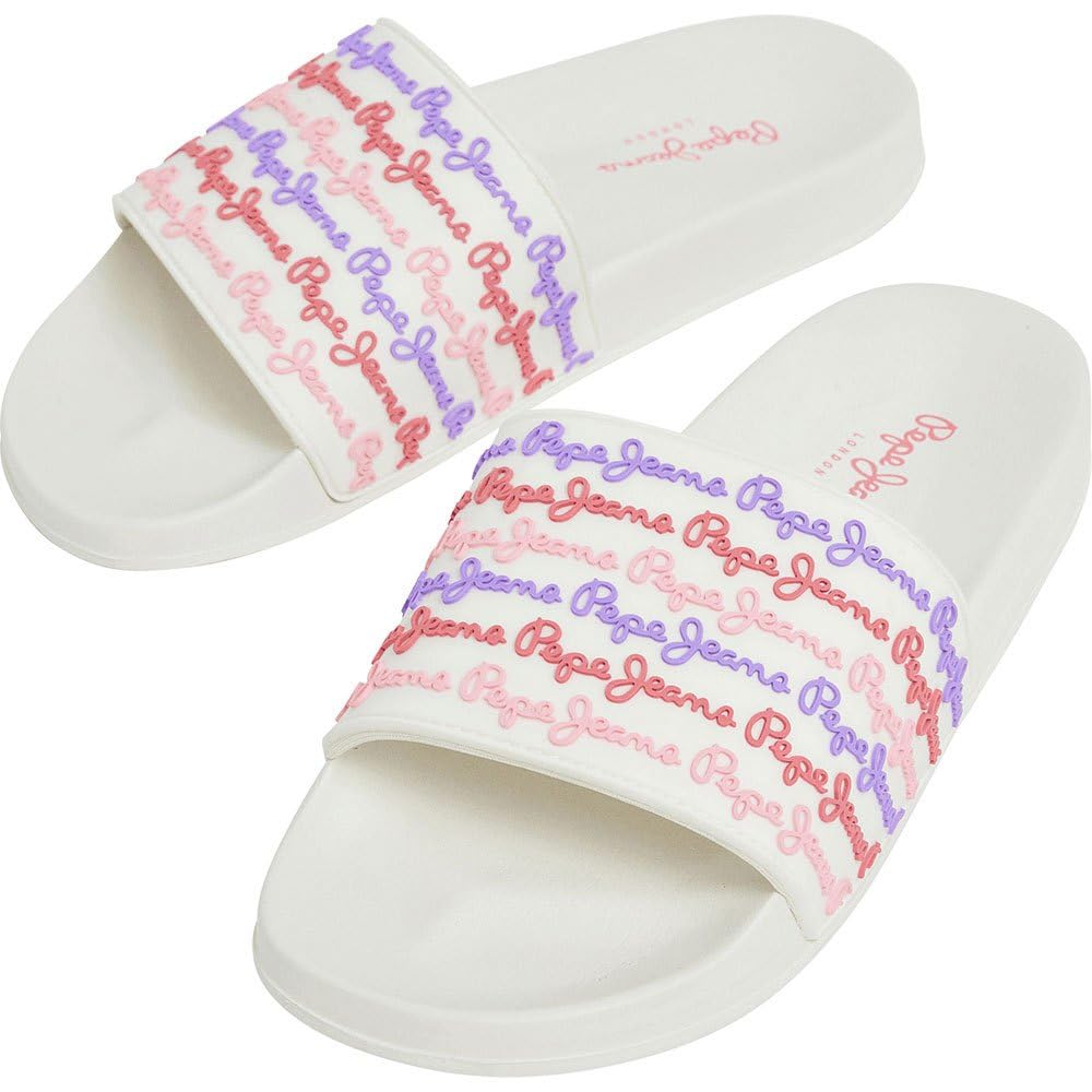 Pepe Jeans Women's Slider Set W Flip-Flop, White (Off White), 8