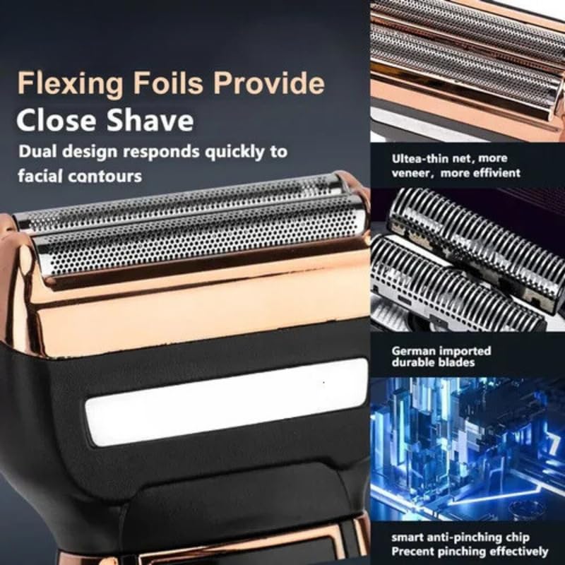 Image of Drumstone [𝐎𝐍 𝐎𝐅𝐅𝐄𝐑 𝟏𝟓 𝐘𝐄𝐀𝐑𝐒 𝐖𝐀𝐑𝐑𝐀𝐍𝐓𝐘] 3-in-1 Professional Waterproof Wireless Electric Shaver, Beard, Hair, and Body Grooming, Precision and Comfort for All Your Grooming Needs