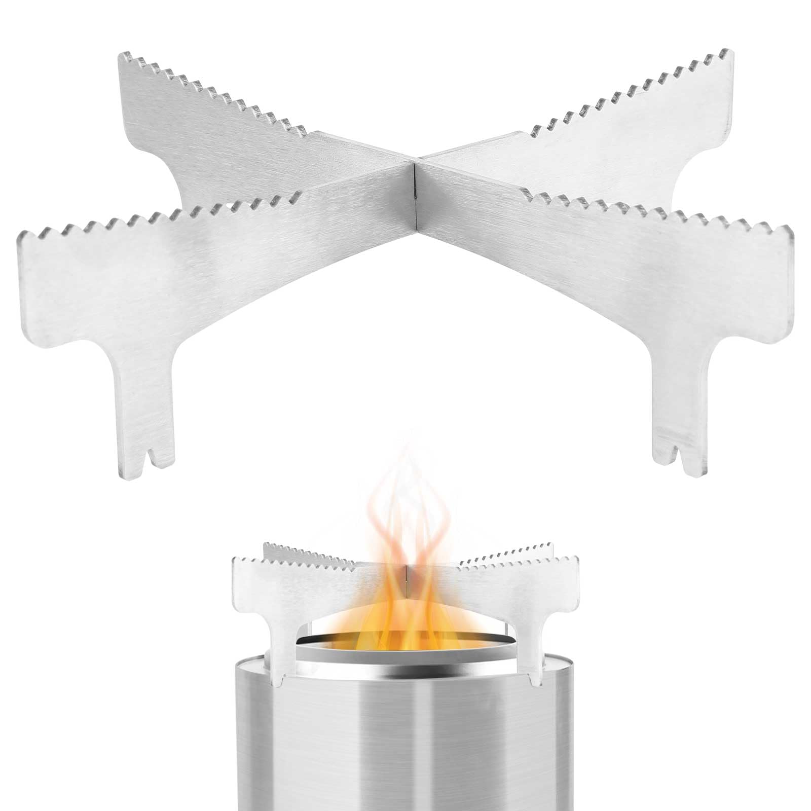 Telaio per Piano Cottura a Braciere, Acciaio Inossidabile Supporto per Braciere da Tavolo con Design a Croce e Dentellatura Evita lo Scivolamento Compatibile con Solo Stove Mesa