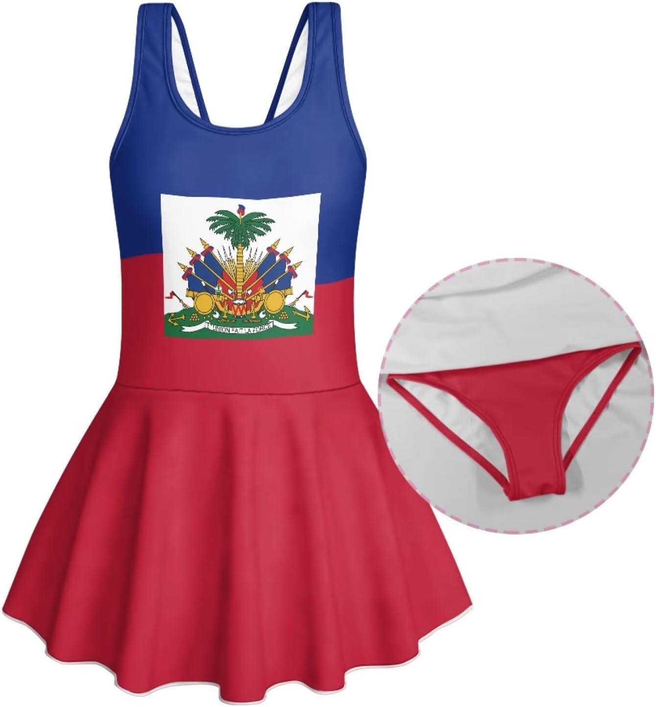 DISNIMO Girls Swimsuits with Skirt Size 3-13 One Piece Sleeveless Bathing Suits Swim Dress Hawaiian Swimwear