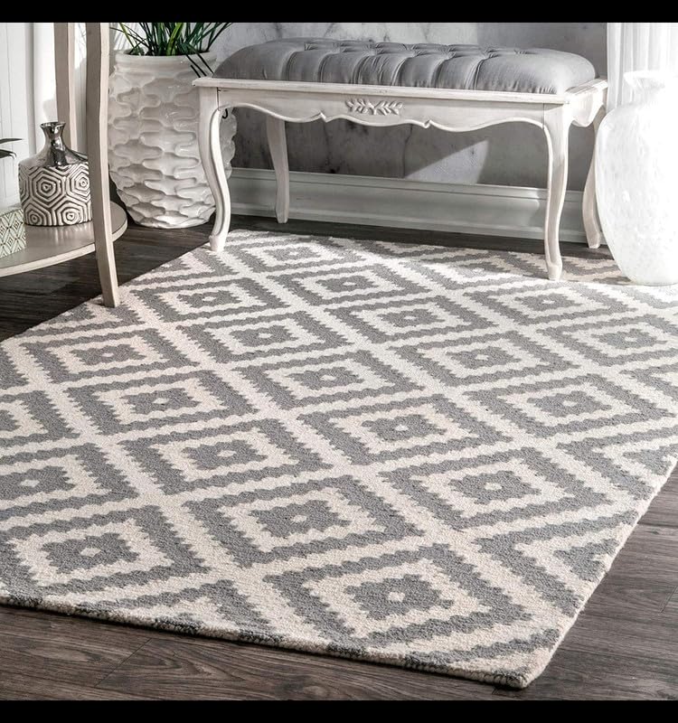 Image of Carpets and Rugs Handwoven Woolen Thick Floral and Contemporary Designs for Area Rugs, Carpets for Living Room, Bedroom, Hall 3x5 feet