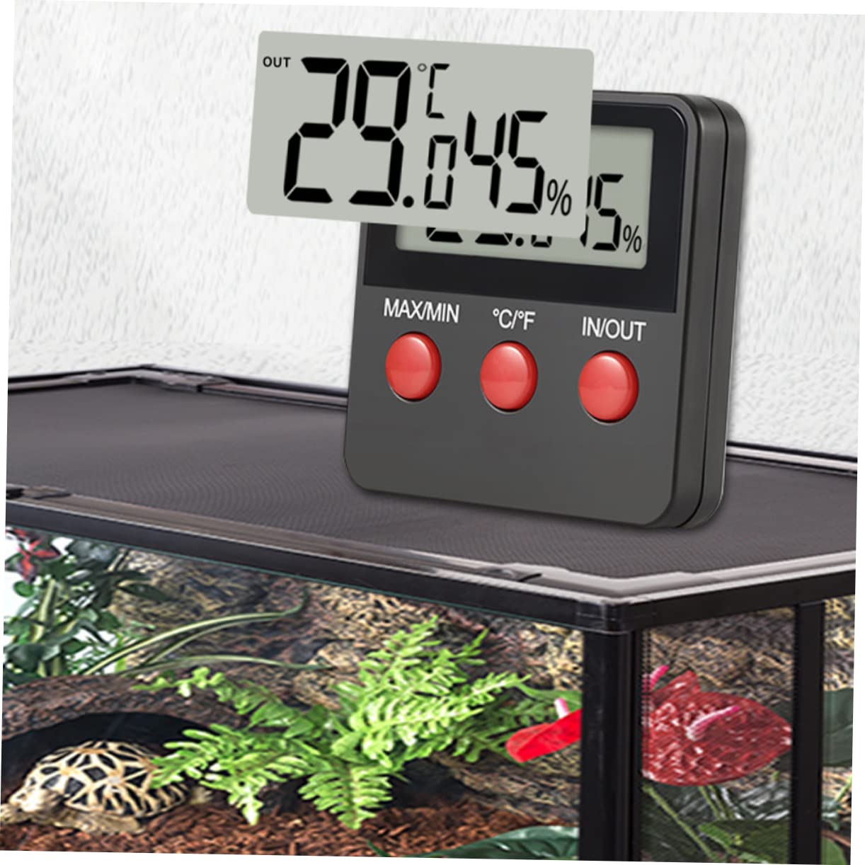 Kisangel 4sätze Digitales Hygrometer Und Thermometer Für Terrarien Präzise Temperatur Und Feuchtigkeitsmessung Für Reptilien Aquarien Und Brutkästen Ohne Batterie