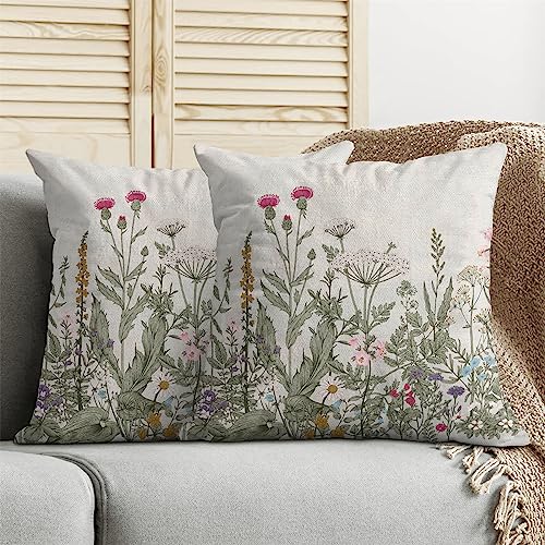 Flower Lumber Throw Pillow Covers 12X20 Set Of 2, Flowers Pillow Cushion Cases, Modern Decorative Square Pillowcases For Sofa Couch Bedroom Living Room Car Seat #TOP2