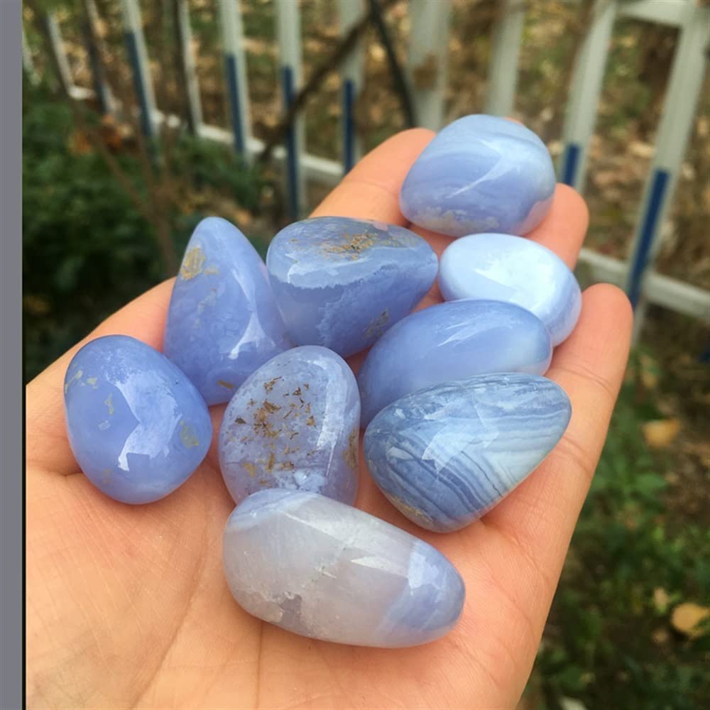 Magia Natural 100g Cristales Naturales Ágata de Encaje Azul Piedras caídas Cuarzo Grava Piedra Preciosa for la decoración del Acuario Inicio Colecciones