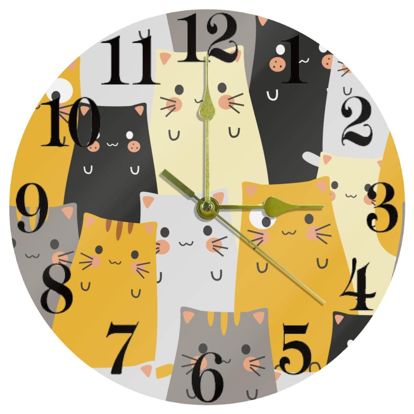 Horloge murale amusante animal 25,4 cm, cadeau idéal pour école et maison