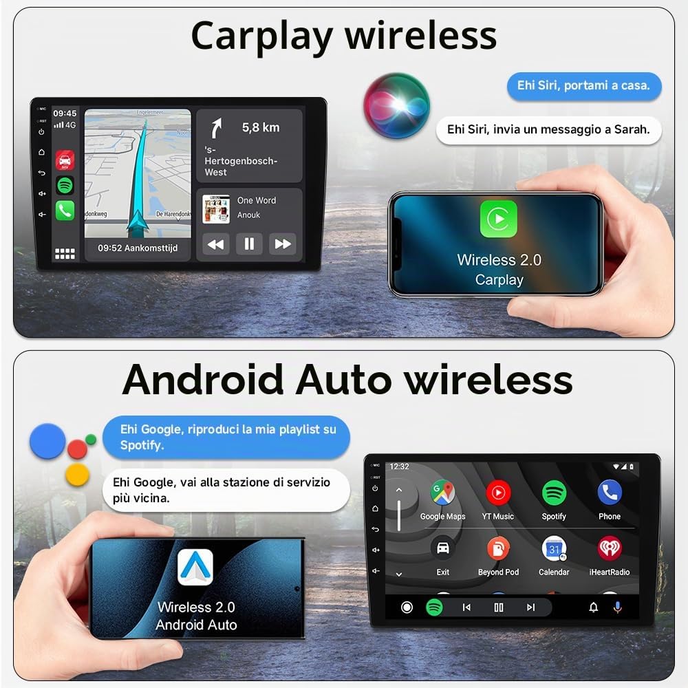 10.1" Autoradio Android 15 per Honda Jazz Fit 2007-2014 4+64GB | Touch Screen IPS, Wireless CarPlay Android Auto, GPS, Bluetooth 5.4, WiFi 6.0, Split Screen, Retrocamera