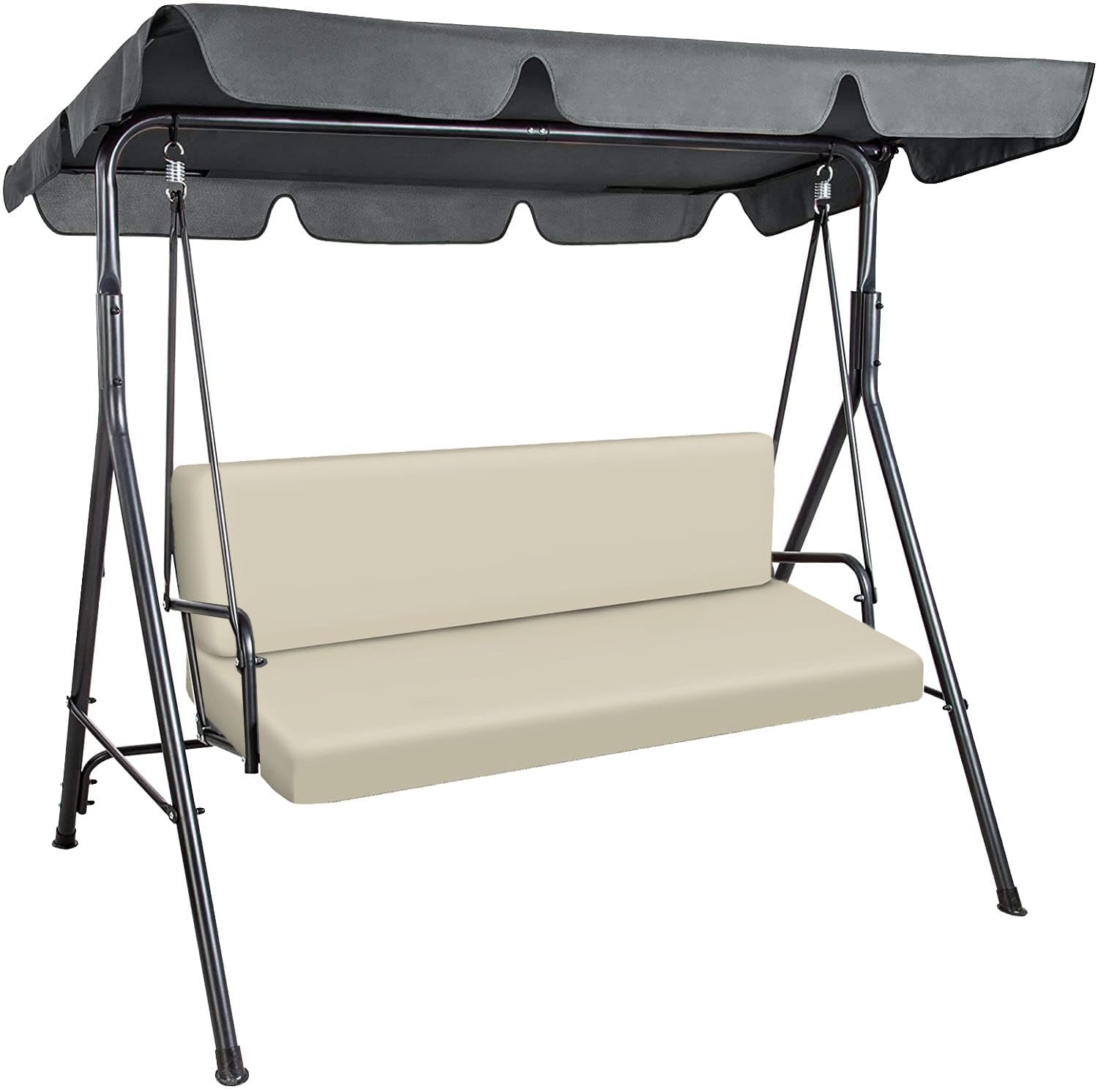 Cuscino per panca da giardino, impermeabile, 150x50x50 cm, per mobili da giardino, per pallet, per esterni e patio, con schienale Glatt Beige [133]