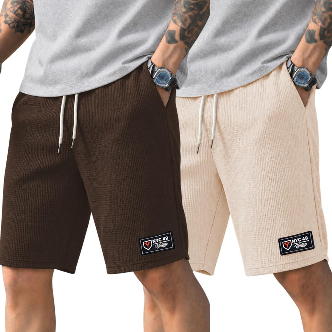 yazole Men's Stylish Shorts | Lycra Blend | Regular Fit | Lightweight Running Sports Short | Casual Gym Walking Travel Outdoor Activewear Shorts for Men | Perfect for Everyday Use - (L)-picture-53