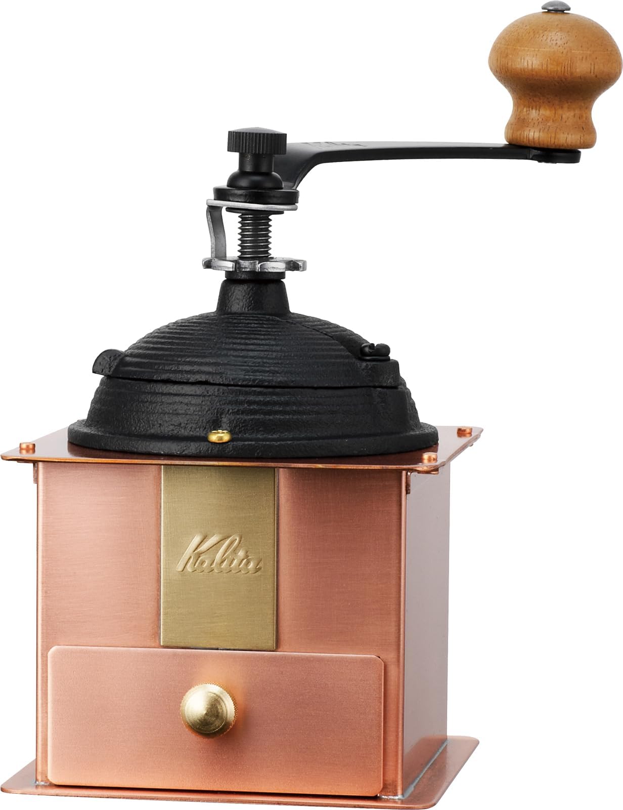 Carita Kalita Copper Hand Grinder Manual Cu-1#42084 Antique Coffee Grinder with Lid