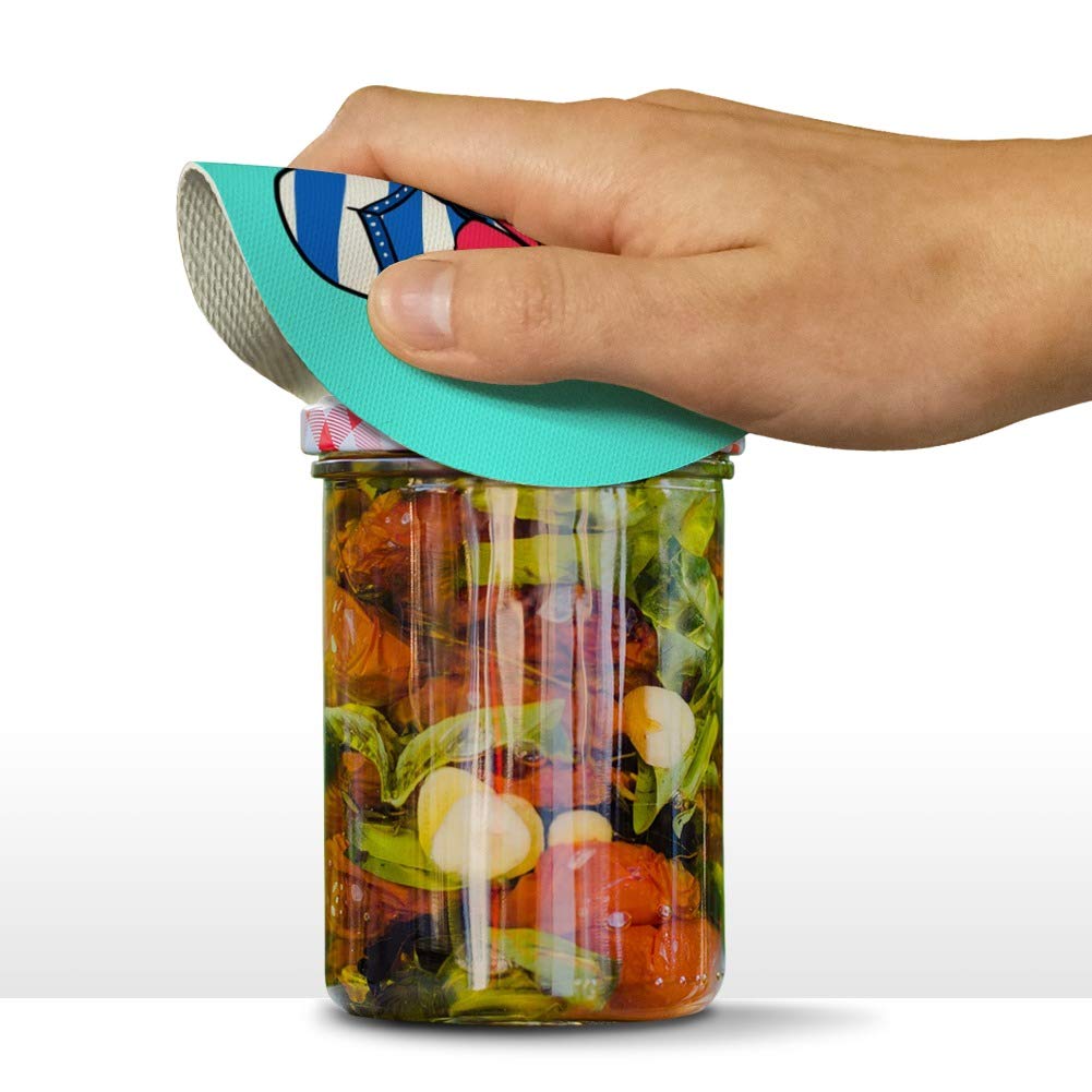 Personalized Custom 1 Line Flip Flops Beach Hibiscus Round Rubber Non-Slip Jar Gripper Lid Opener