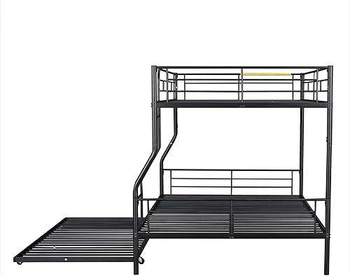 Miniatura 180 de Harper & Bright Designs Litera de metal completo sobre tamaño matrimonial para adultos, marco de cama de metal resistente con escalera y correas de