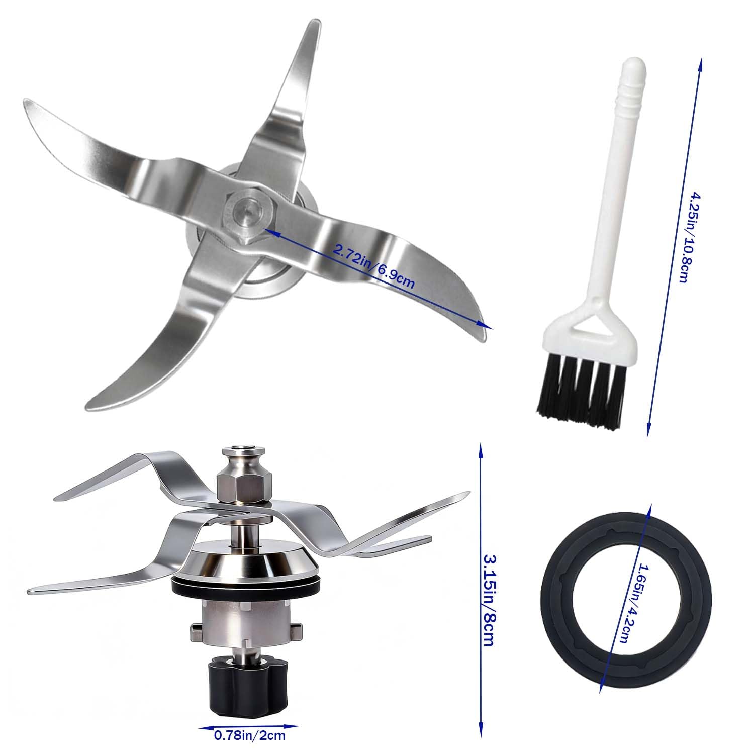 Lama di miscelazione di ricambio in acciaio inossidabile compatibile con i robot da cucina Silvercrest Monsieur Cuisine Connect e Monsieur Cuisine Smart, inclusi 2 anelli di tenuta (base a 5 denti)