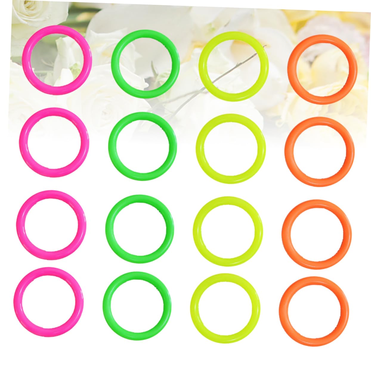 Toyvian Jeu D'anneaux de Lancer en Plastique 24pcs pour Garçon et Filles Garçons et Filles Anneaux Creux Ronds Amusants Jouet d'exercice Extérieur pour Interaction Couleur Aléatoire