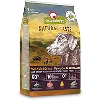 GranataPet Natural Taste Wild & Buffalo cibo secco per cani senza cereali e senza zuccheri additivi