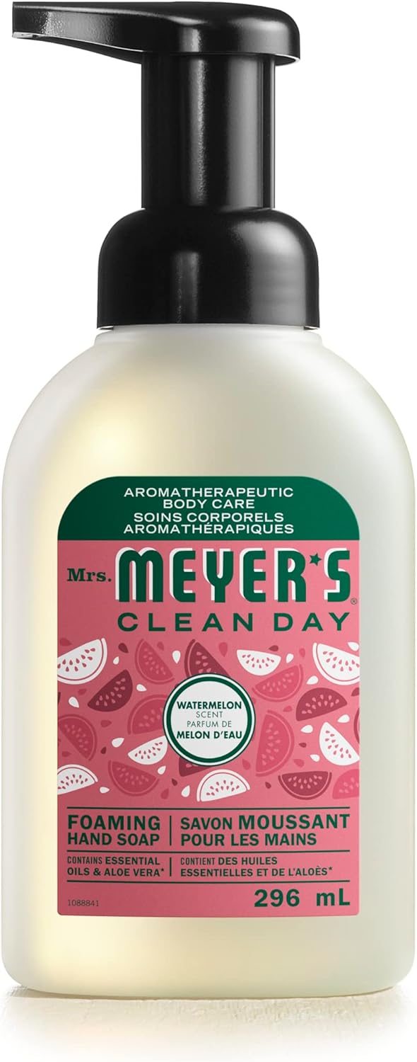 Mrs. Meyer's Foaming Hand Soap, Biodegradable Hand Wash Made with Essential Oils, Watermelon