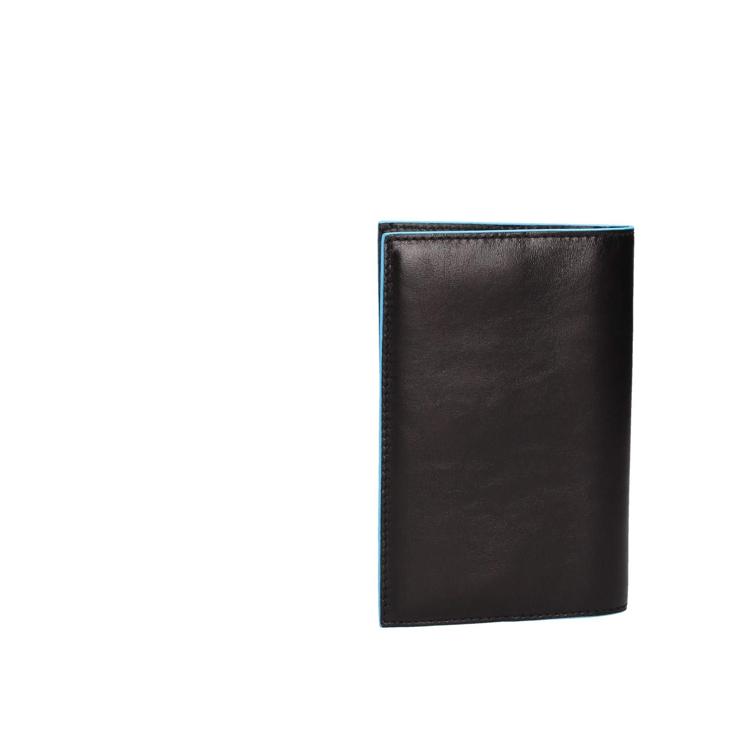 PIQUADRO - Porta Passaporto 9 cm Blue Square in Pelle - Unisex - Nero | Formato viaggio, Elegante e Professionale, Compatto, Trasferte