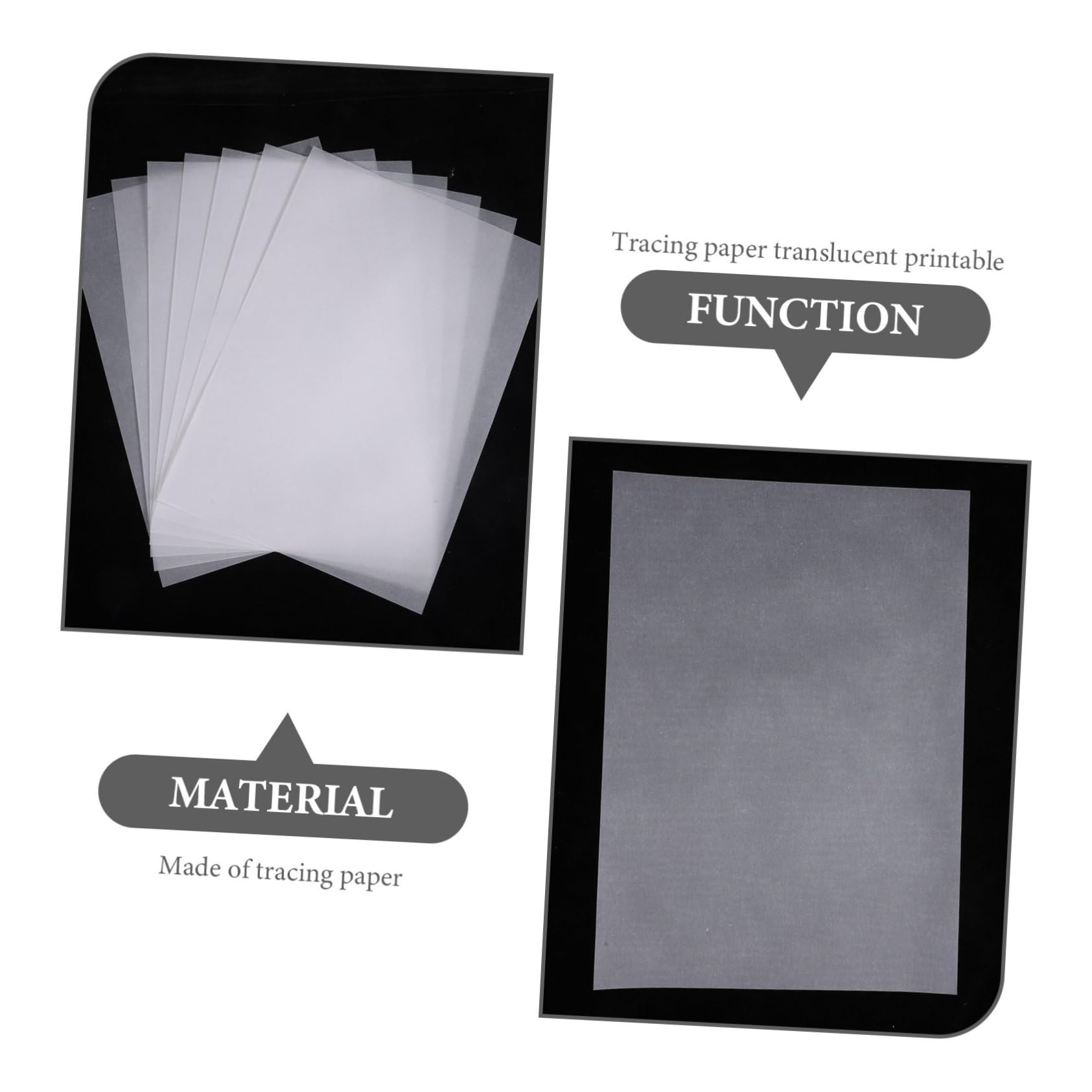 Papel de Calco Translúcido A4 Blanco, 100 Hojas para Impresión | Calco para Dibujar y Archivo, Formato Estándar, Papel Artístico Resistente al Envejecimiento
