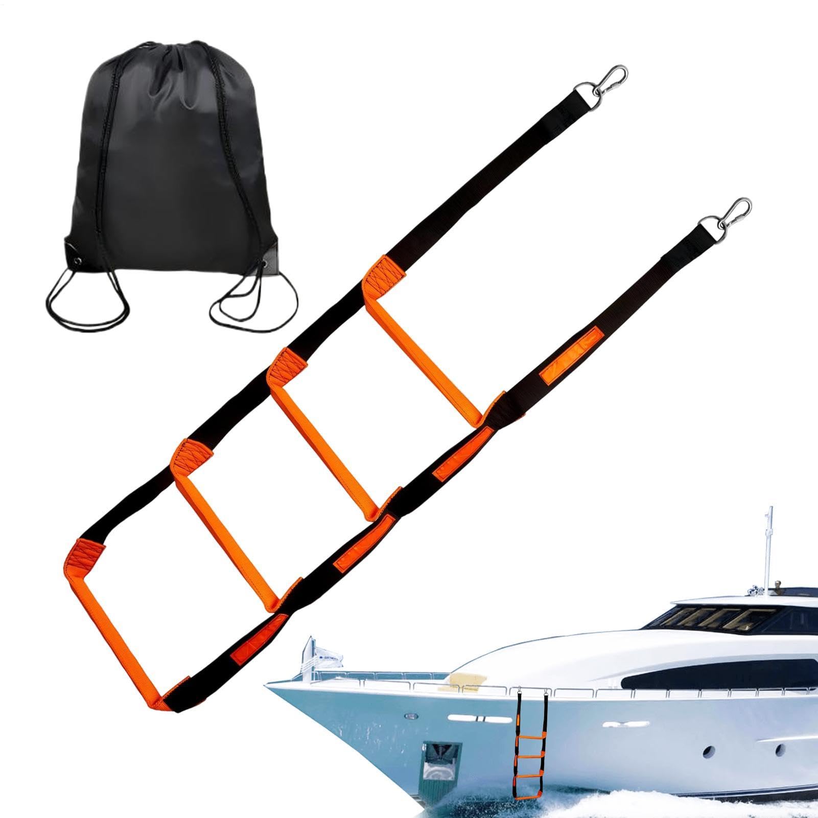 a corda per molo Scaletta Da Imbarco E Risalita Con Borsa Di Stoccaggio | Per Gommone Resistente Portata 272 Kg Kayak Motoscafo Canoa Nuoto Attività Acquatiche All'Aperto Avventura Viaggi