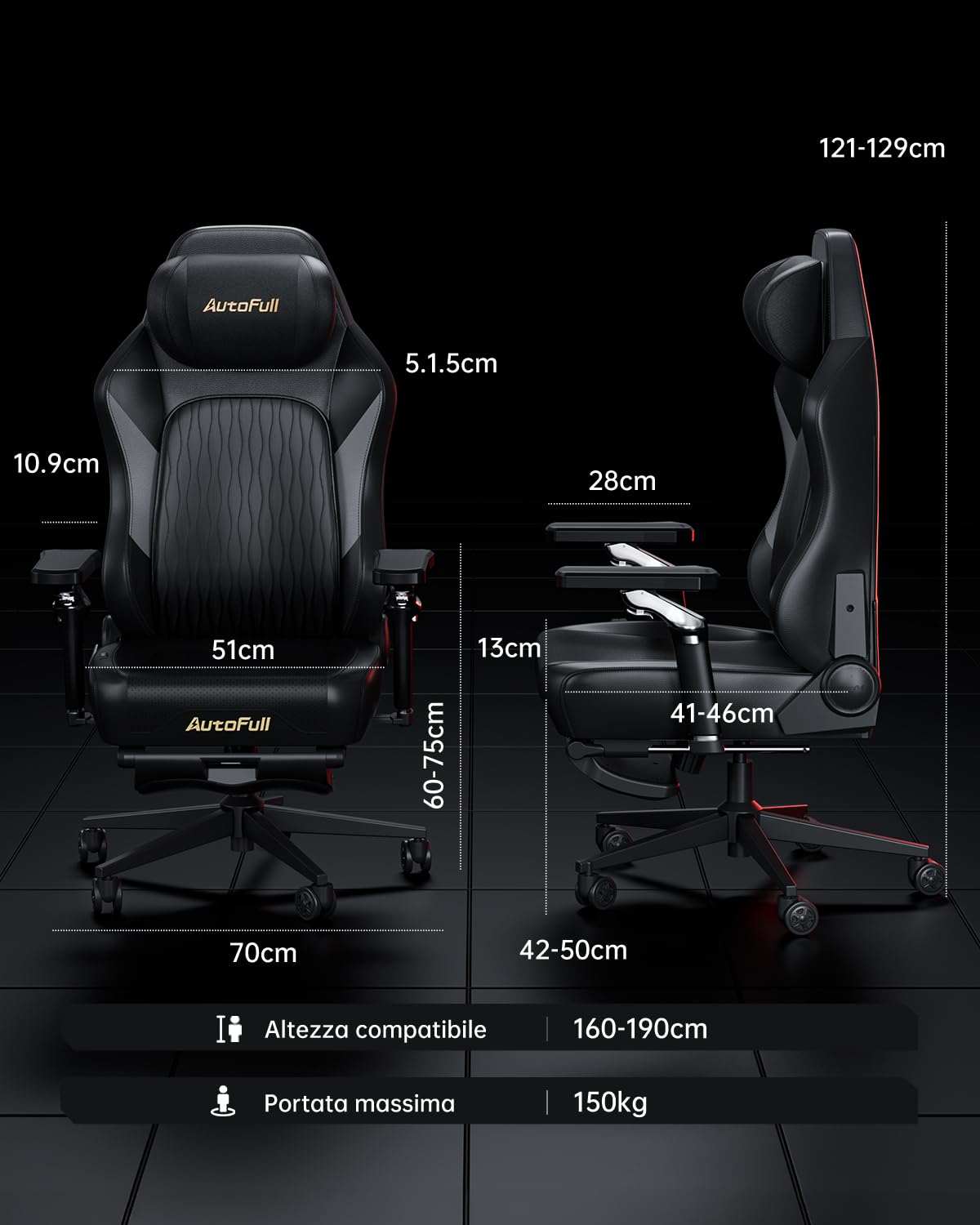 AutoFull M6 Pro 2.0 Silla Gaming Ergonómica | Silla de Juego con Reposabrazos 6D, Soporte Lumbar Dinámico y Reposapiés | Silla Gaming Ventilada y Calefactable (Nueva Generación)