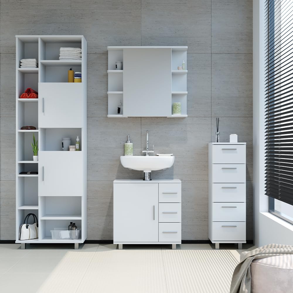 Vicco Mobile bagno alto Ilias, Bianco, 60 x 190 cm