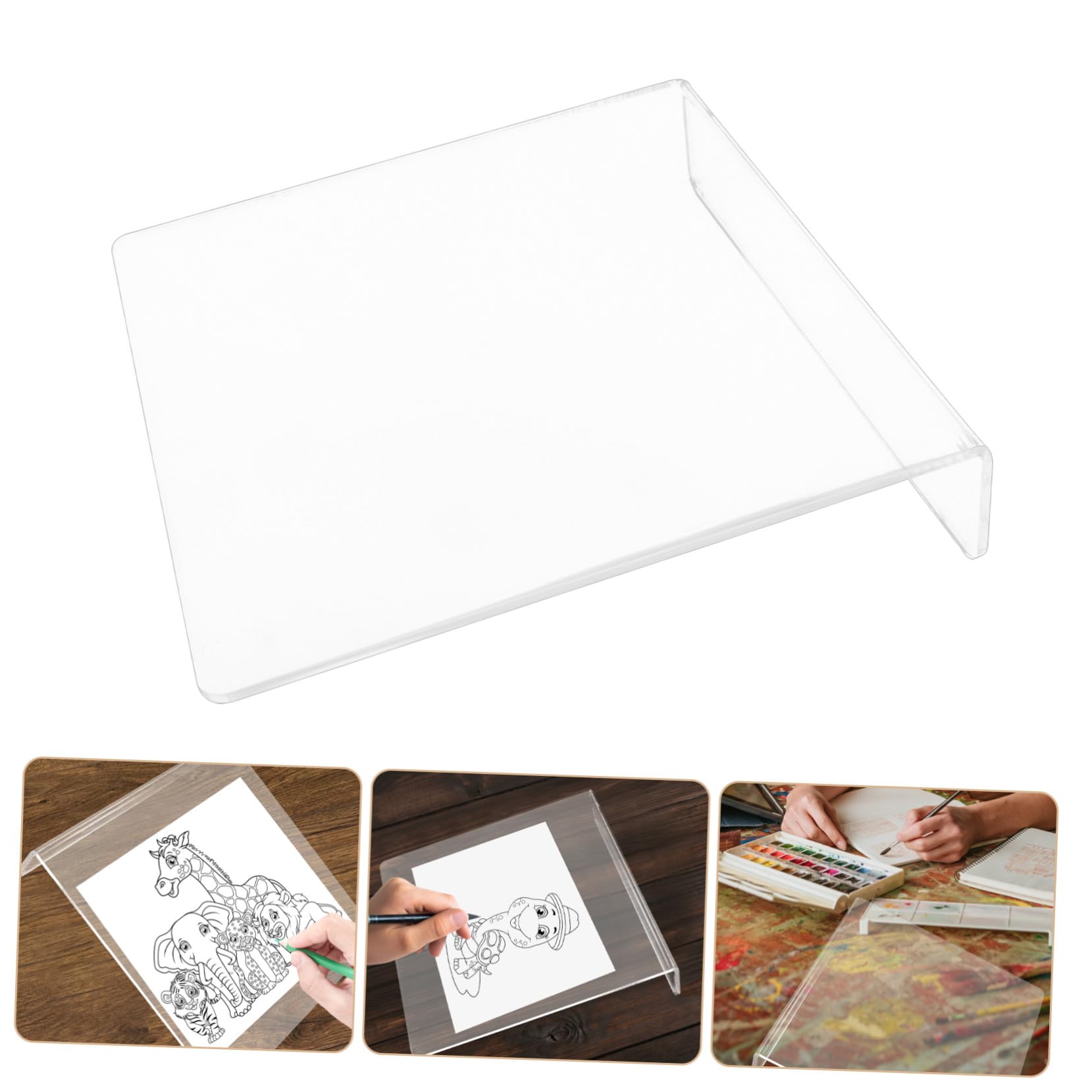 Sewroro Tablero de Dibujo Acrílico Inclinado y Protección para Cuello para Escritorio Soporte Multipropósito Adecuado para Manualidades y Pintura