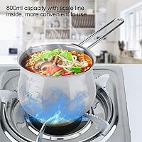 Vista 4 de Olla calentadora de leche, olla de leche de acero inoxidable con mantequilla y chocolate, olla para derretir queso para hornear sopa de leche