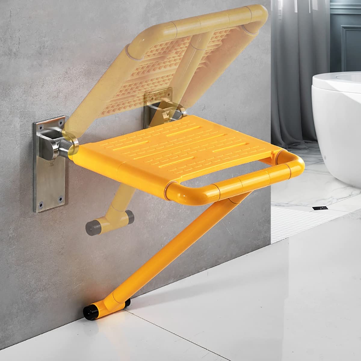Asiento de Ducha montado en la Pared, Asiento de Ducha Plegable, Taburete de Pared de Hoja abatible for baño, Silla de Ducha Que Ahorra Espacio for Ancianos, discapacitados, Seguridad