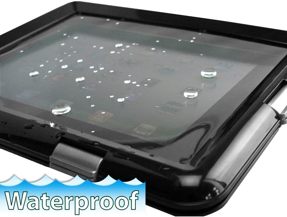 Pyle Universal iPad Waterproof Case, Marine Water Resistant IPX8 Outdoor Rugged Heavy Duty Tough Durable Shockproof Dustproof Protective Case with Screen Protector and Headphone Jack (Black) - Image 5