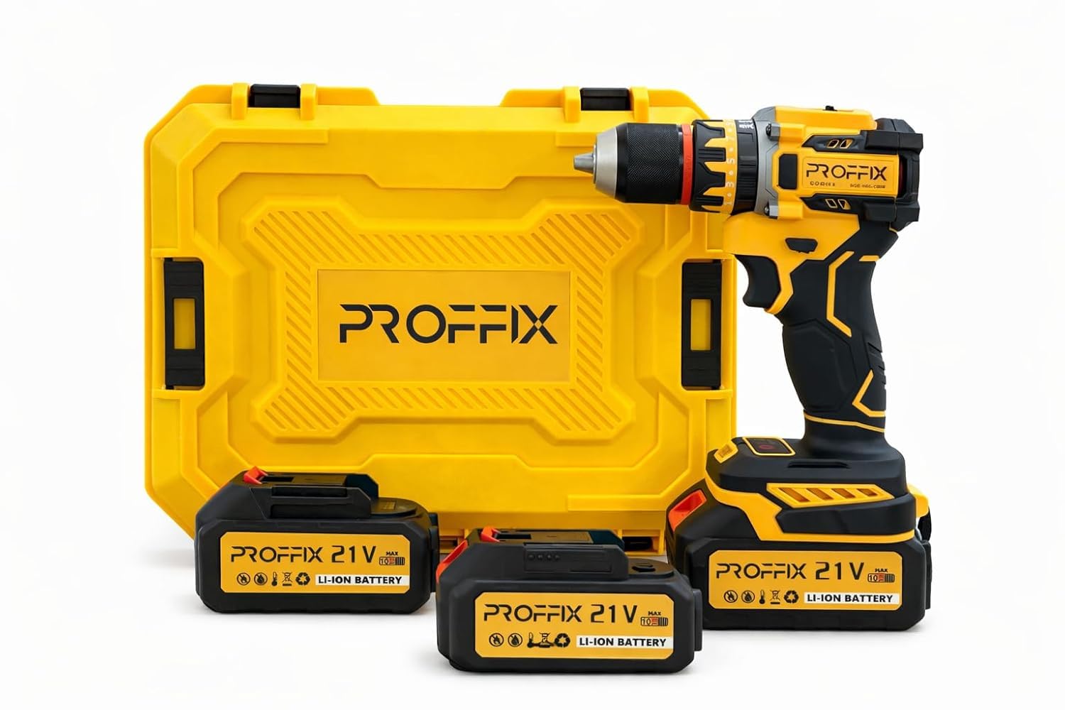 PROFFIX 21 Volt 4Ah Cordless Brushless driver with carry case for wood and screws (2 Battery)-image-2
